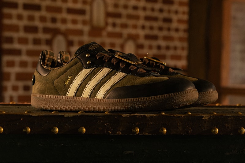 Superkicks x adidas Originals Samba 'Heirloom' collaboration sneaker with premium leather and suede upper, inspired by Indian heritage design - detail view 3
