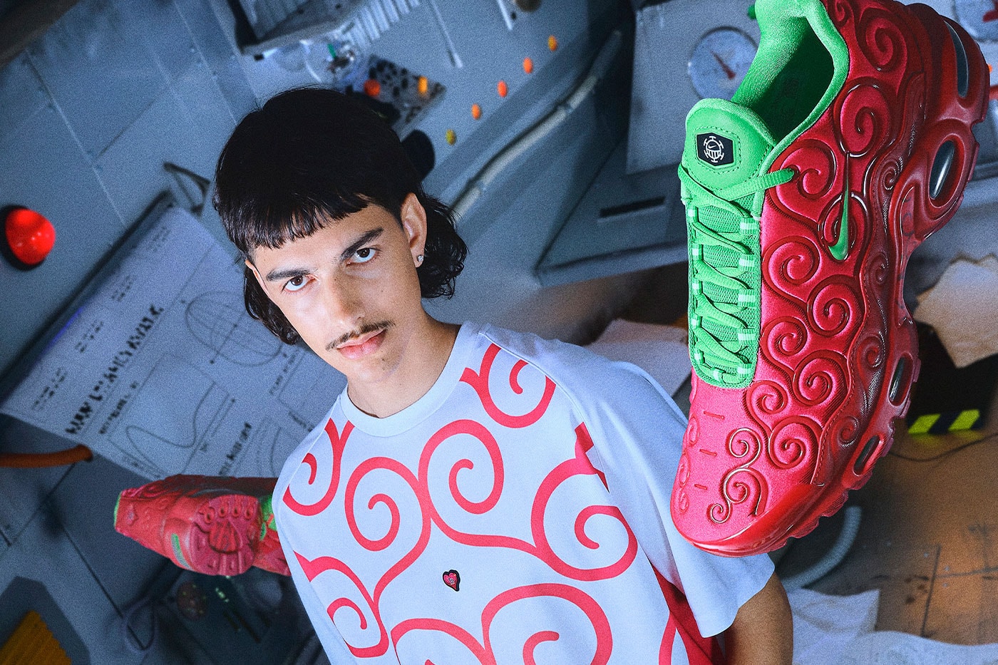 Nike Unveils Official 'One Piece' Footwear and Apparel Collection Nike Air Max Plus collaboration devil fruits manga anime