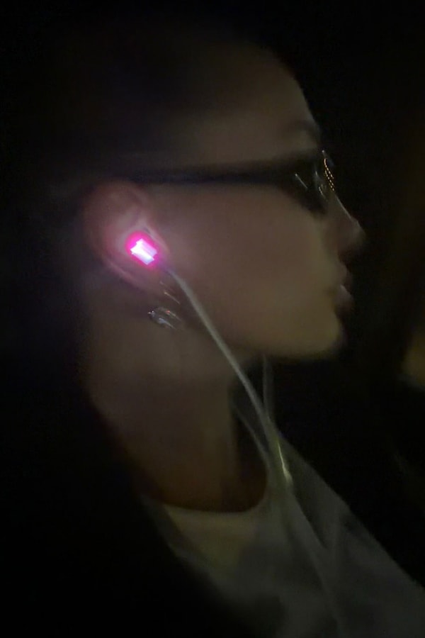 Hailey Bieber Teases Justin Bieber's Upcoming SKYLRK Glowing Wired Headphones kylie jenner