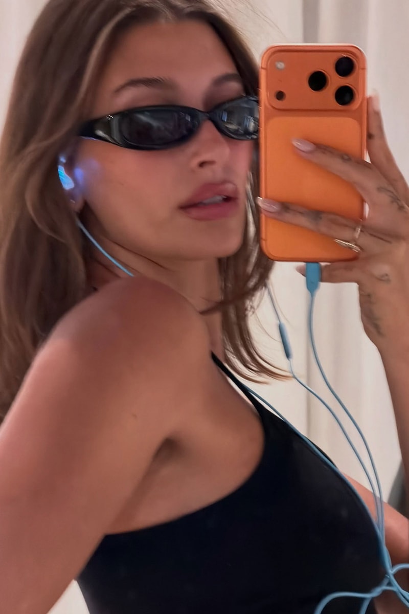 Hailey Bieber Teases Justin Bieber's Upcoming SKYLRK Glowing Wired Headphones kylie jenner