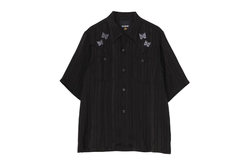 WILDSIDE Yohji Yamamoto x NEEDLES Stitch a Rose and a Butterfly Into a Satin Cowboy One-Up Shirt