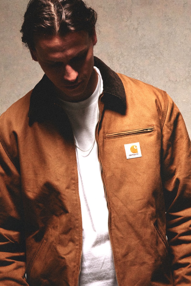 Carhartt WIP Icons FW26 Collection Release Info lookbooks Double and Single Knee Pants, the Michigan Coat, the Detroit and Active Jacket, and the Classic Vest