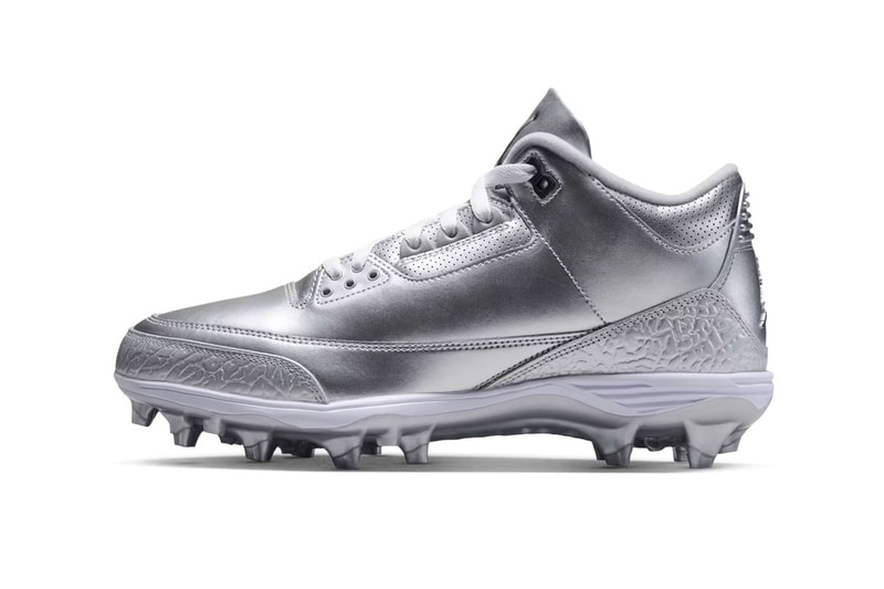 Air Jordan 3 TD Cleats "Metallic Silver" Metallic Silver/White-Black FZ8626-002