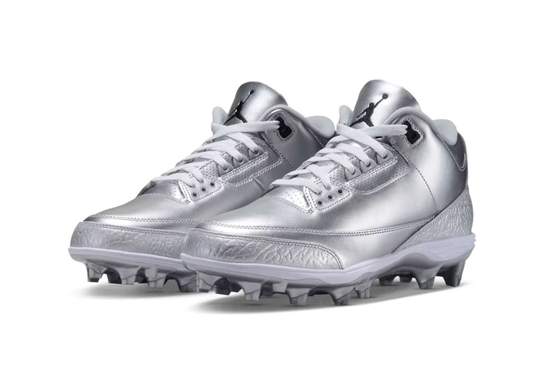 Air Jordan 3 TD Cleats "Metallic Silver" Metallic Silver/White-Black FZ8626-002