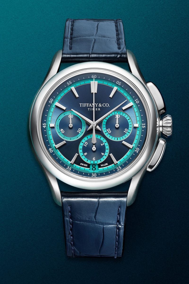 Tiffany & Co. Navy Blue Timer Chronograph in Titanium 76538182 Limited Edition Release Info Jean Schlumberger