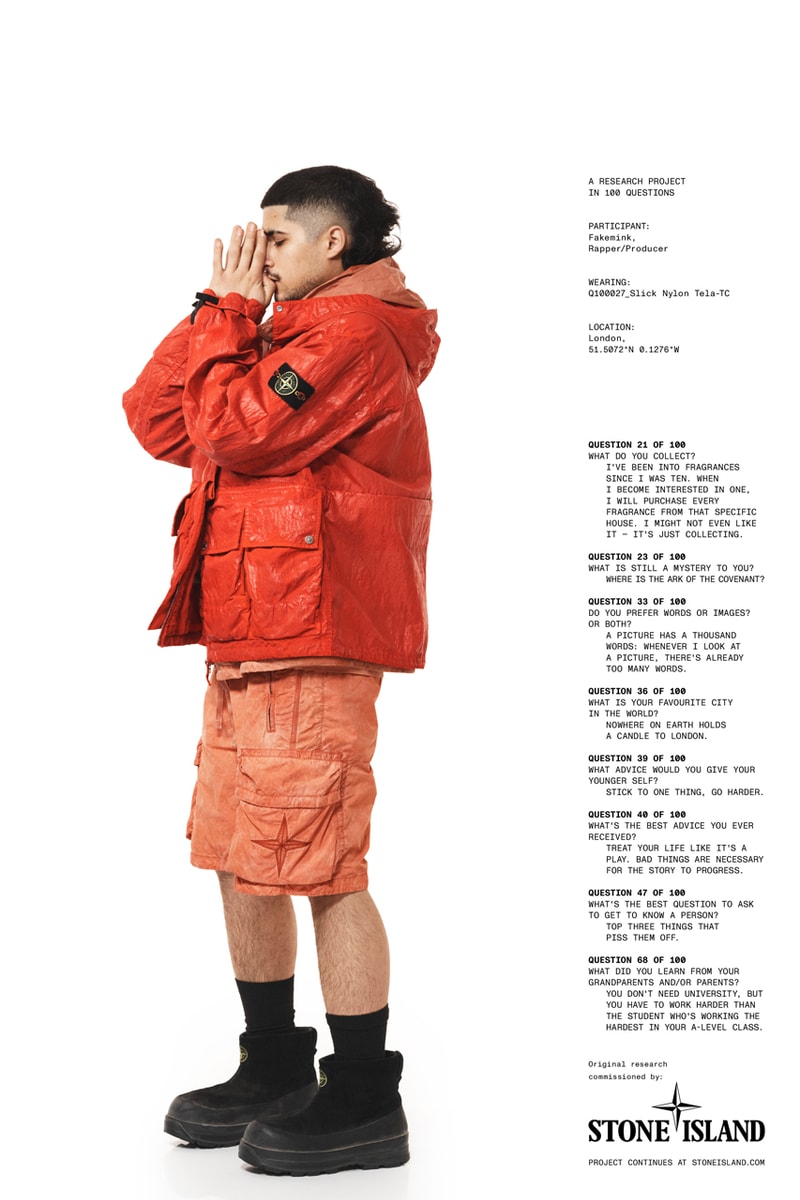fakemink and Skepta Connect in New Stone Island Campaign Stephen Graham, 3House, Samir Bantal, Monika Sprüth and Jia Zhang-Ke collab photo collection drop release info ghost jacket nylon hooded 
