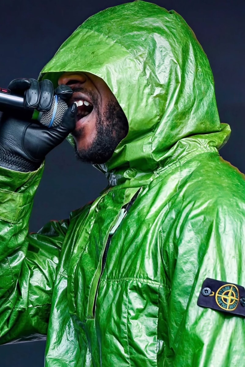 Skepta Wore Stone Island on Stage All Weekend jacket info reading leeds ireland uk london england birmingham electric picnic Micro Felt Transparent Cover Jacket Designed by Paul Harvey