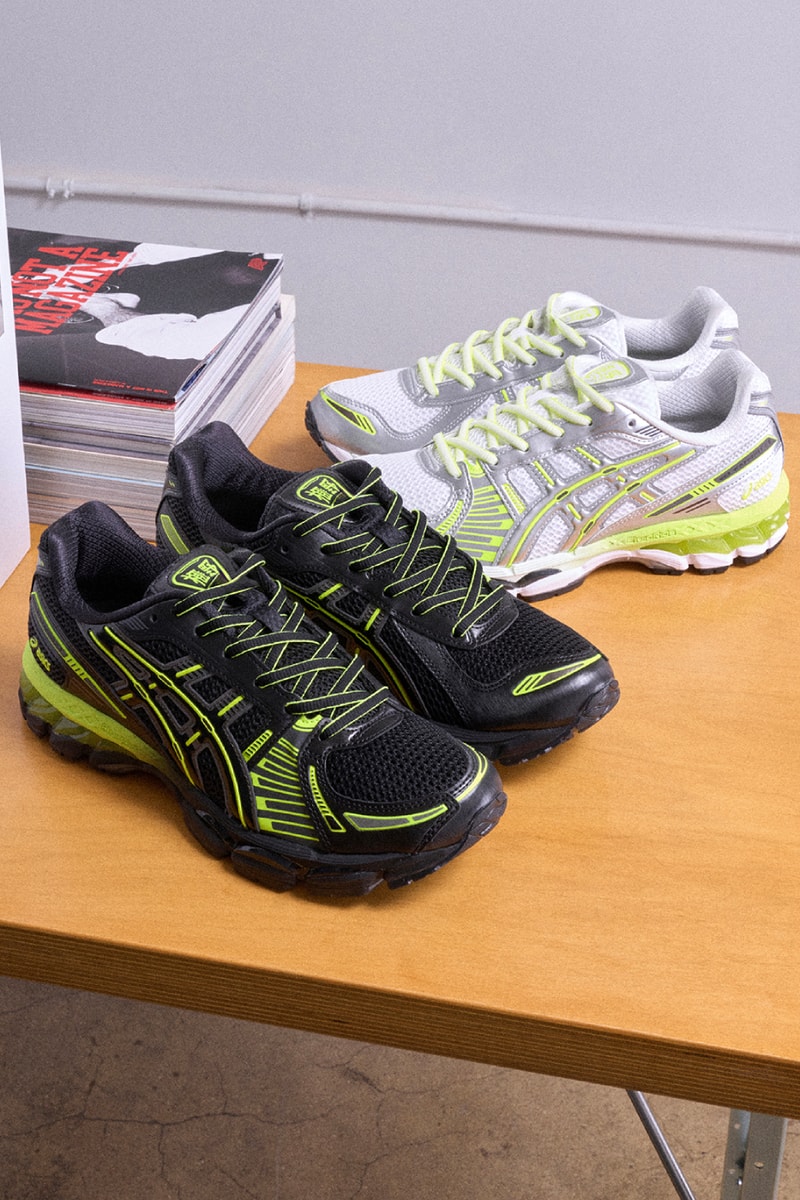 Albino Preto atmos ASICS GEL-Kayano 12 black white safety yellow 1203B227 100 1203B227 001 Release Info