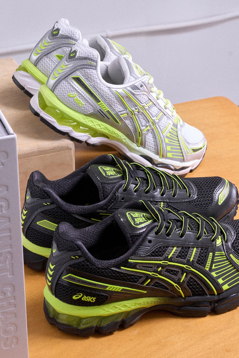 Albino Preto atmos ASICS GEL-Kayano 12 black white safety yellow 1203B227 100 1203B227 001 Release Info