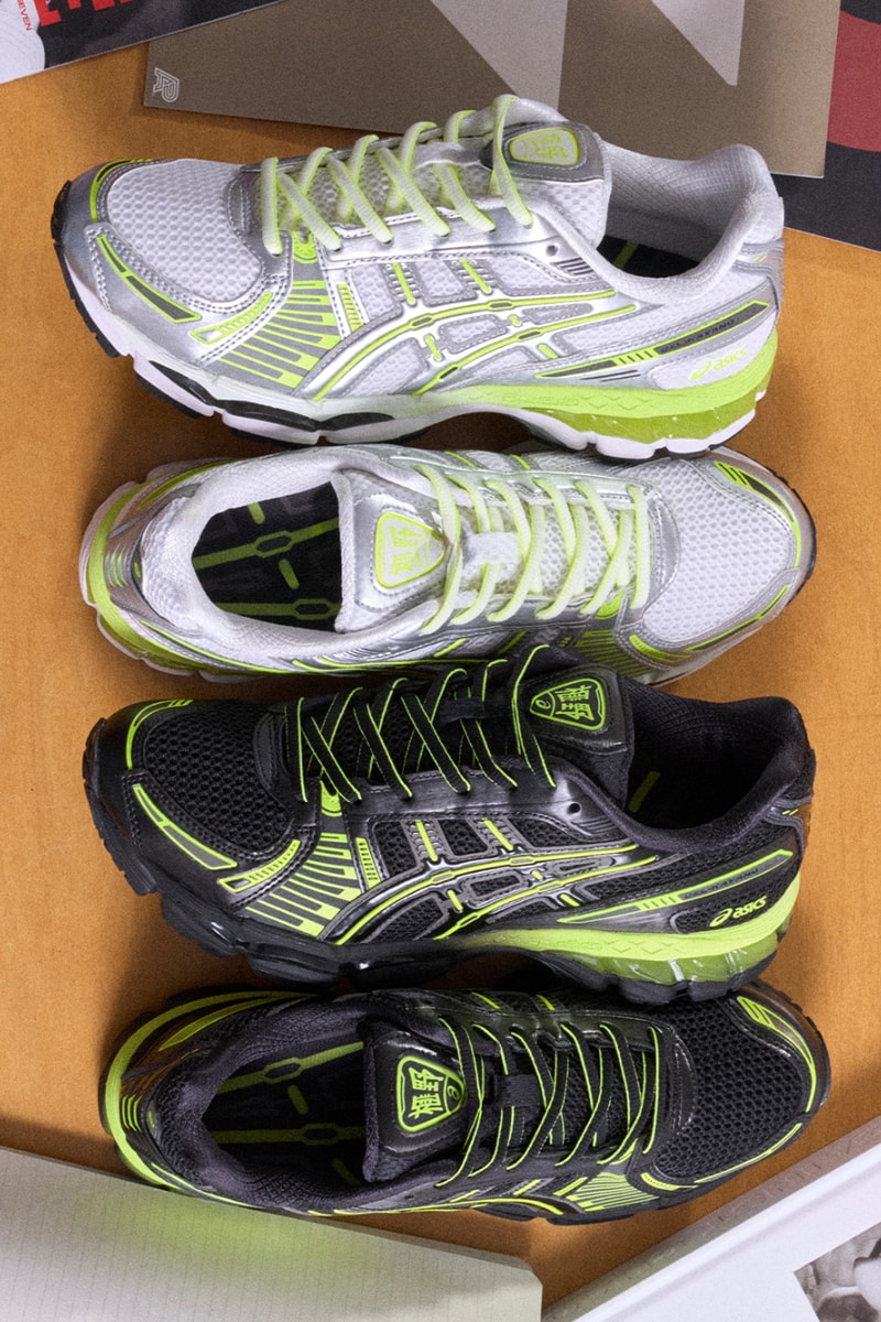 Albino Preto atmos ASICS GEL-Kayano 12 black white safety yellow 1203B227 100 1203B227 001 Release Info