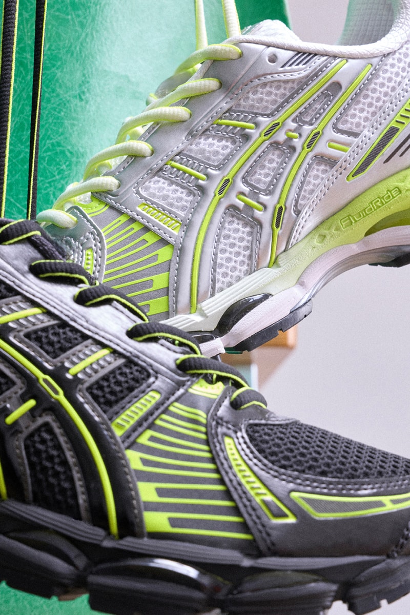 Albino Preto atmos ASICS GEL-Kayano 12 black white safety yellow 1203B227 100 1203B227 001 Release Info
