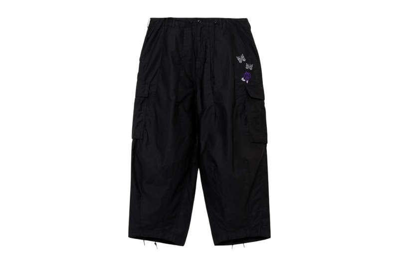 WILDSIDE Yohji Yamamoto NEEDLES Purple Rose and Butterfly Embroidered Tie-Dye T Shirt Release Info