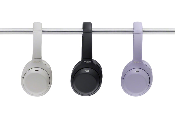 Sony WH-1000XM4C wireless noise-cancelling headphones in lavender with folding design