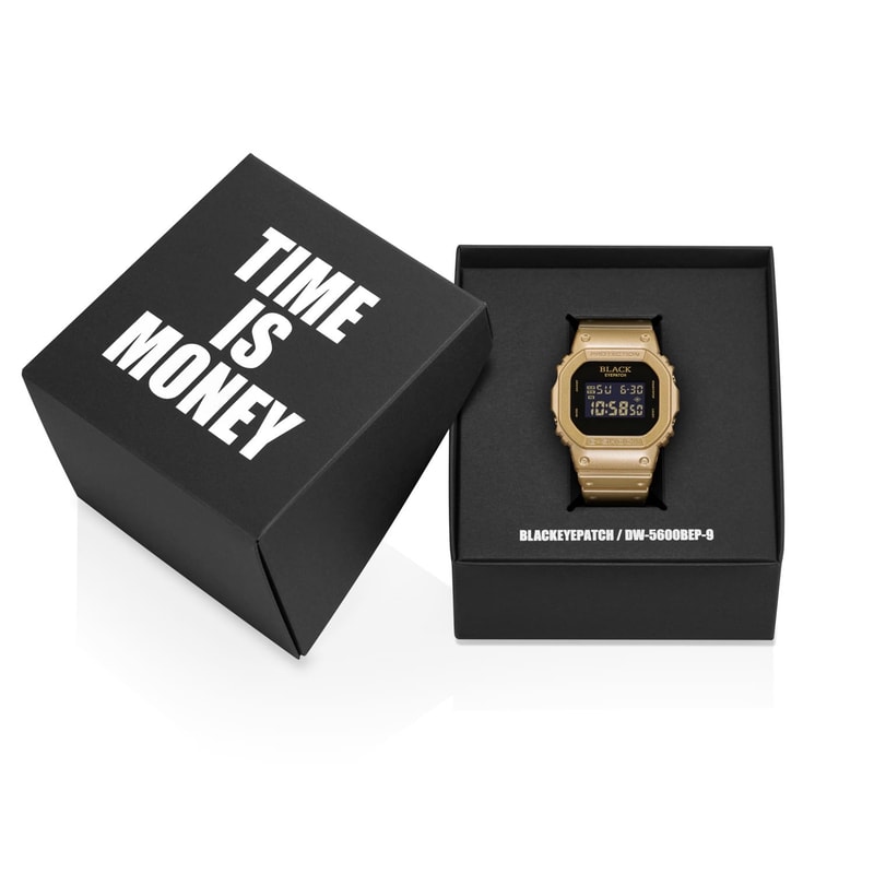 BlackEyePatch G SHOCK DW 5600BEP 9 gold tone watch