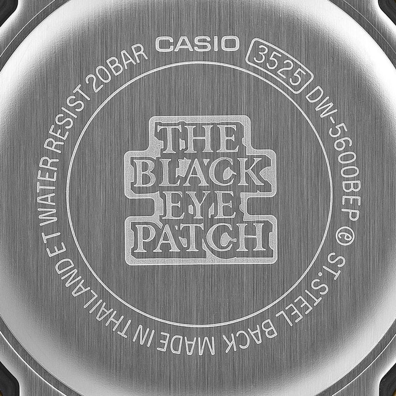 BlackEyePatch G SHOCK DW 5600BEP 9 gold tone watch