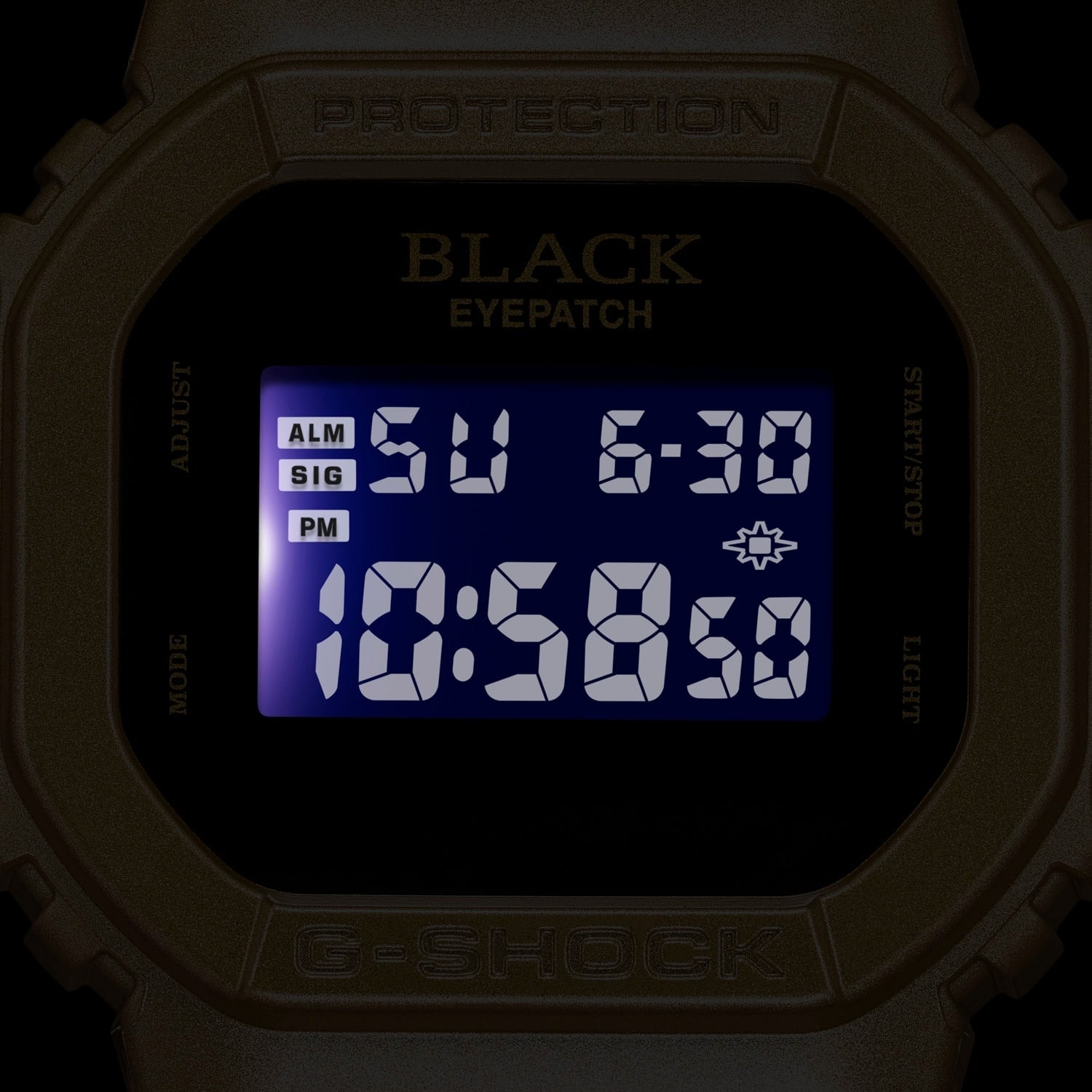 BlackEyePatch G SHOCK DW 5600BEP 9 gold tone watch
