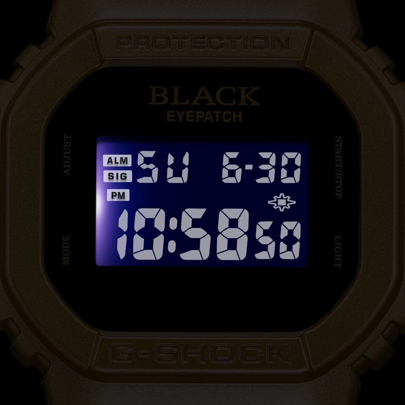 BlackEyePatch G SHOCK DW 5600BEP 9 gold tone watch