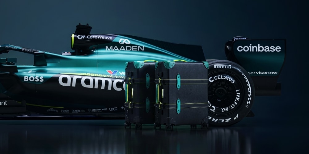 The Globe-Trotter x Aston Martin Aramco F1 Luggage Collection Drops Globally