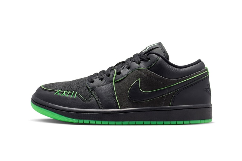 Air Jordan 1 Low "Halloween" Black/Scream Green-Dark Smoke Grey Release info IQ5494-001 nike jordan brand glow in the dark