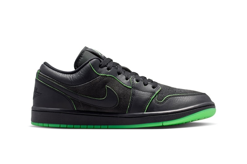 Air Jordan 1 Low "Halloween" Black/Scream Green-Dark Smoke Grey Release info IQ5494-001 nike jordan brand glow in the dark