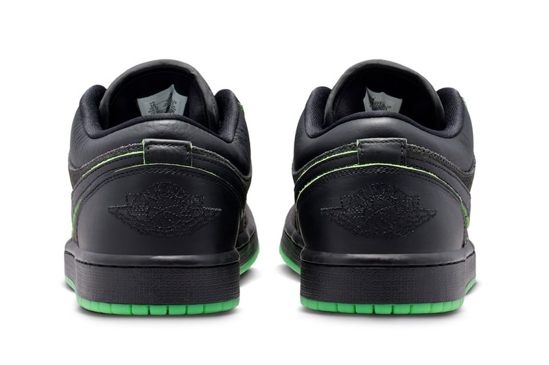 Air Jordan 1 Low "Halloween" Black/Scream Green-Dark Smoke Grey Release info IQ5494-001 nike jordan brand glow in the dark