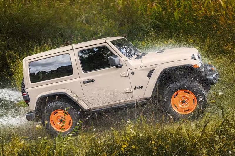 2027 Jeep Wrangler JL-2A two-door in Gobi paint with Joose-painted retro wheels and BFGoodrich KO2 all-terrain tires