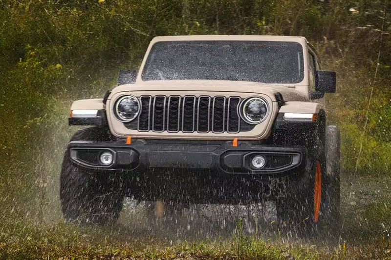 2027 Jeep Wrangler JL-2A two-door in Gobi paint with Joose-painted retro wheels and BFGoodrich KO2 all-terrain tires