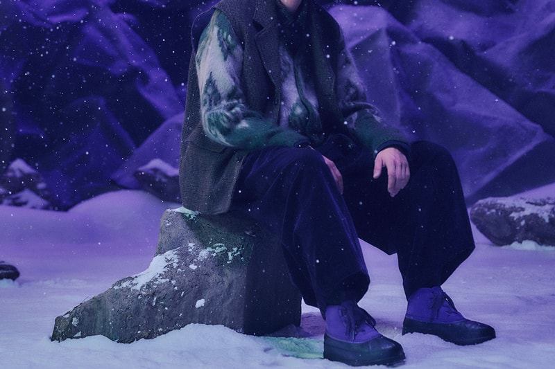 SOREL and NEEDLES Partner on Purple-Toned Ambler Footwear Collection collaboration nepenthes caribou chukka boot clog waterproof footwear weatherproof winter