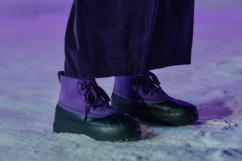 SOREL and NEEDLES Partner on Purple-Toned Ambler Footwear Collection collaboration nepenthes caribou chukka boot clog waterproof footwear weatherproof winter