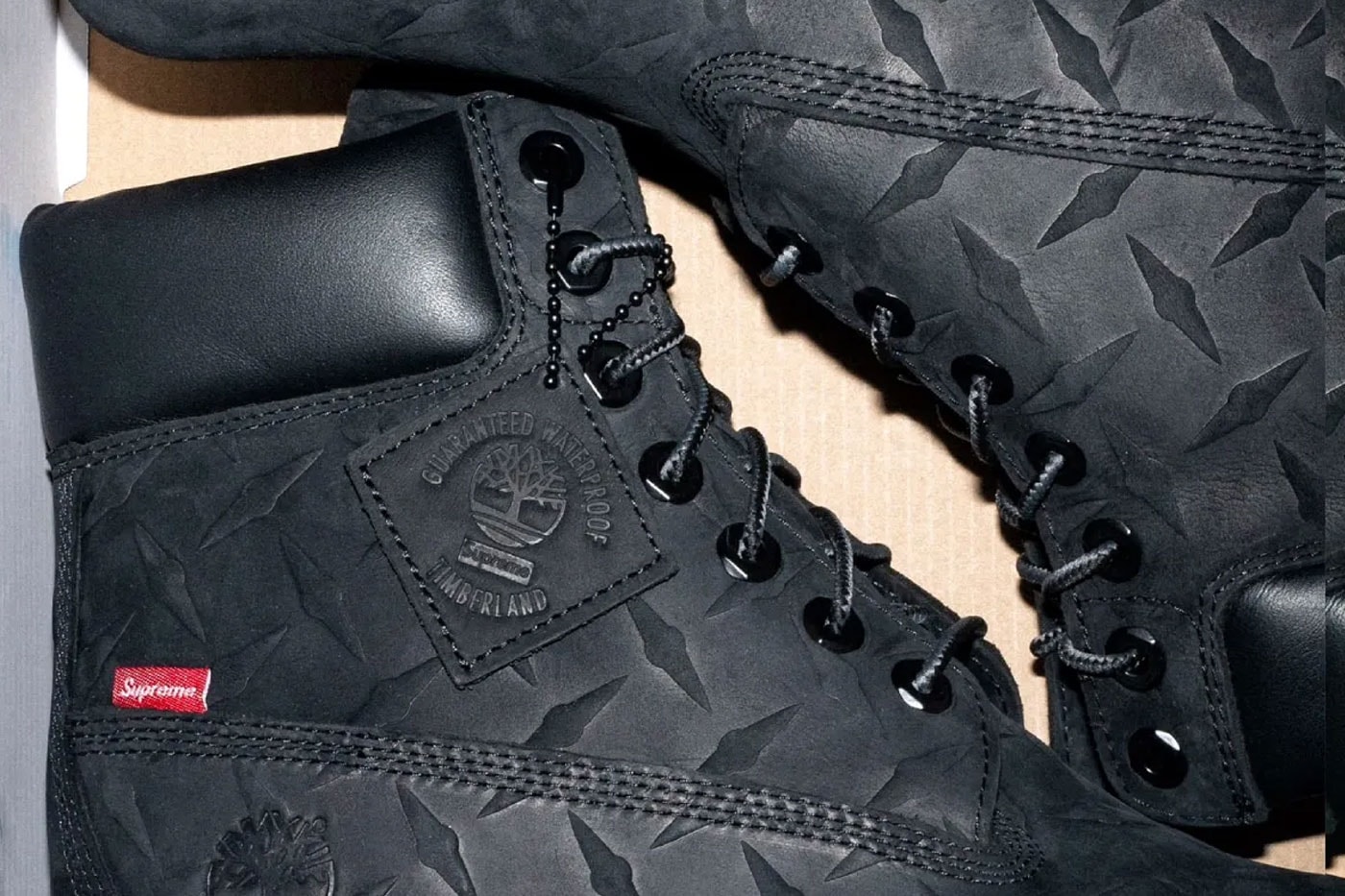 Supreme and Timberland Reissue "Diamond Plate" 6-Inch Boot for FW26 collaboration