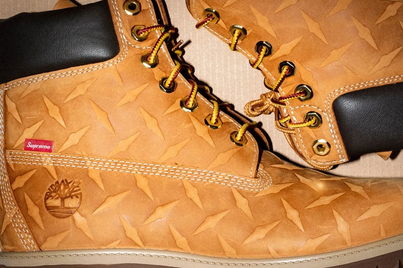 Supreme and Timberland Reissue "Diamond Plate" 6-Inch Boot for FW26 collaboration