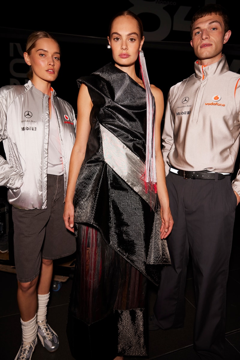 mclaren central saint martins runway designed to race front row louise mcewan collection collaboration piras students design dell technologies kojey radical ariana bravo technology center 