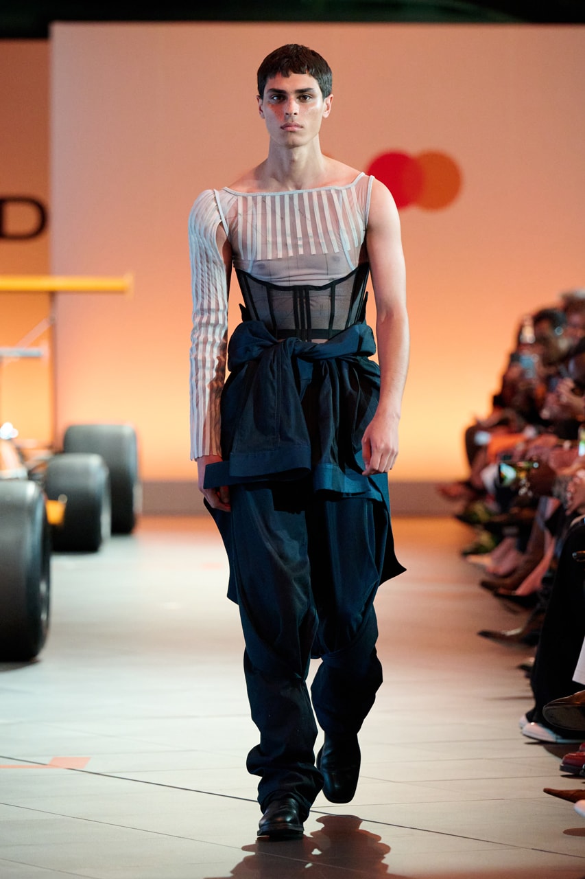 mclaren central saint martins runway designed to race front row louise mcewan collection collaboration piras students design dell technologies kojey radical ariana bravo technology center 