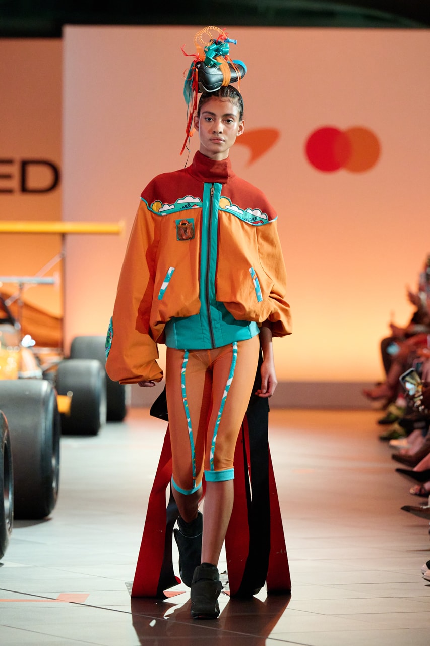 mclaren central saint martins runway designed to race front row louise mcewan collection collaboration piras students design dell technologies kojey radical ariana bravo technology center 