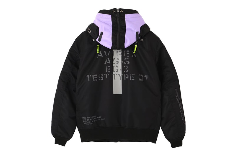 neon genesis EVANGELION MA 1 REMODEL by AVIREX Jacket navy red black Release Info