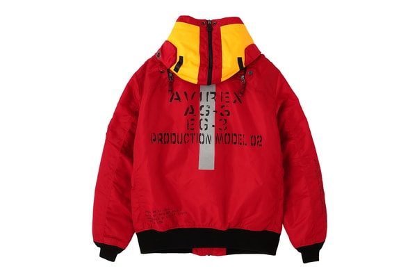 neon genesis EVANGELION MA 1 REMODEL by AVIREX Jacket navy red black Release Info