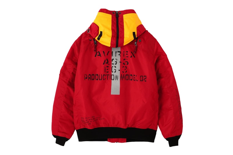 neon genesis EVANGELION MA 1 REMODEL by AVIREX Jacket navy red black Release Info