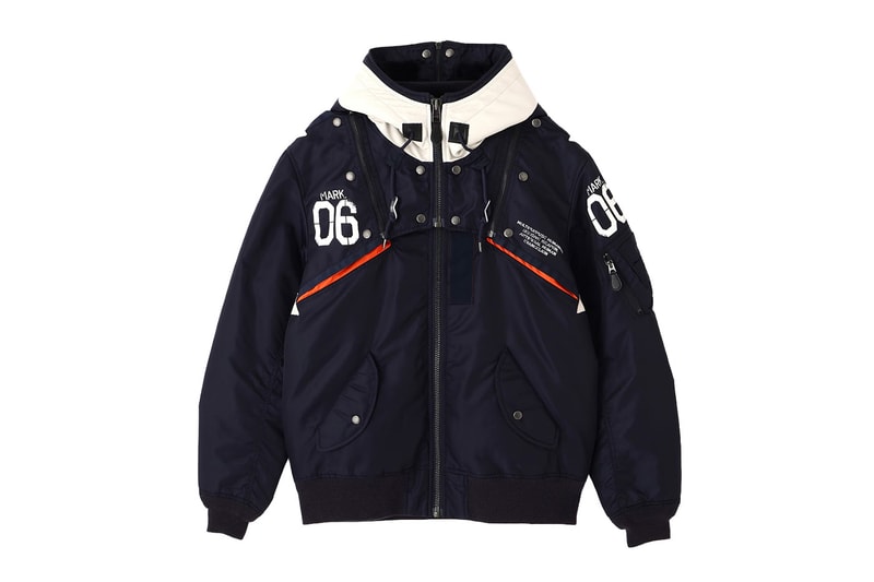 neon genesis EVANGELION MA 1 REMODEL by AVIREX Jacket navy red black Release Info
