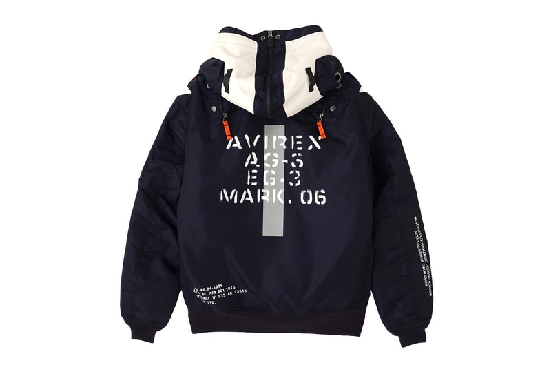 neon genesis EVANGELION MA 1 REMODEL by AVIREX Jacket navy red black Release Info
