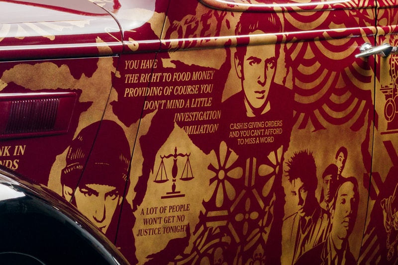 shepard fairey obey giant art car artworks prints cart department free parking exhibition