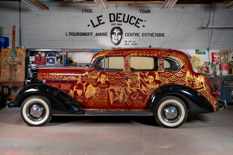 shepard fairey obey giant art car artworks prints cart department free parking exhibition