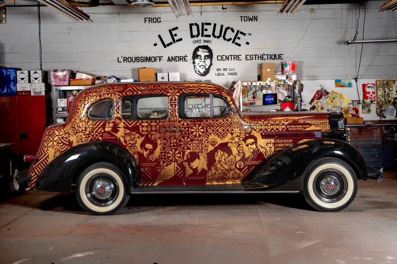 shepard fairey obey giant art car artworks prints cart department free parking exhibition