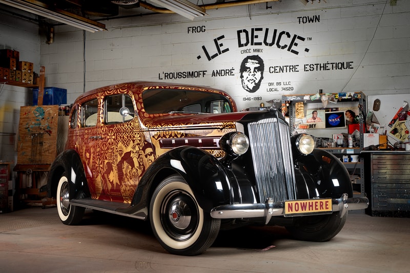 shepard fairey obey giant art car artworks prints cart department free parking exhibition