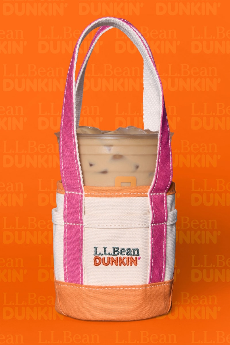 L l Bean Dunkin sweat cup sleeve boat and tote Collaboration collection Release Info