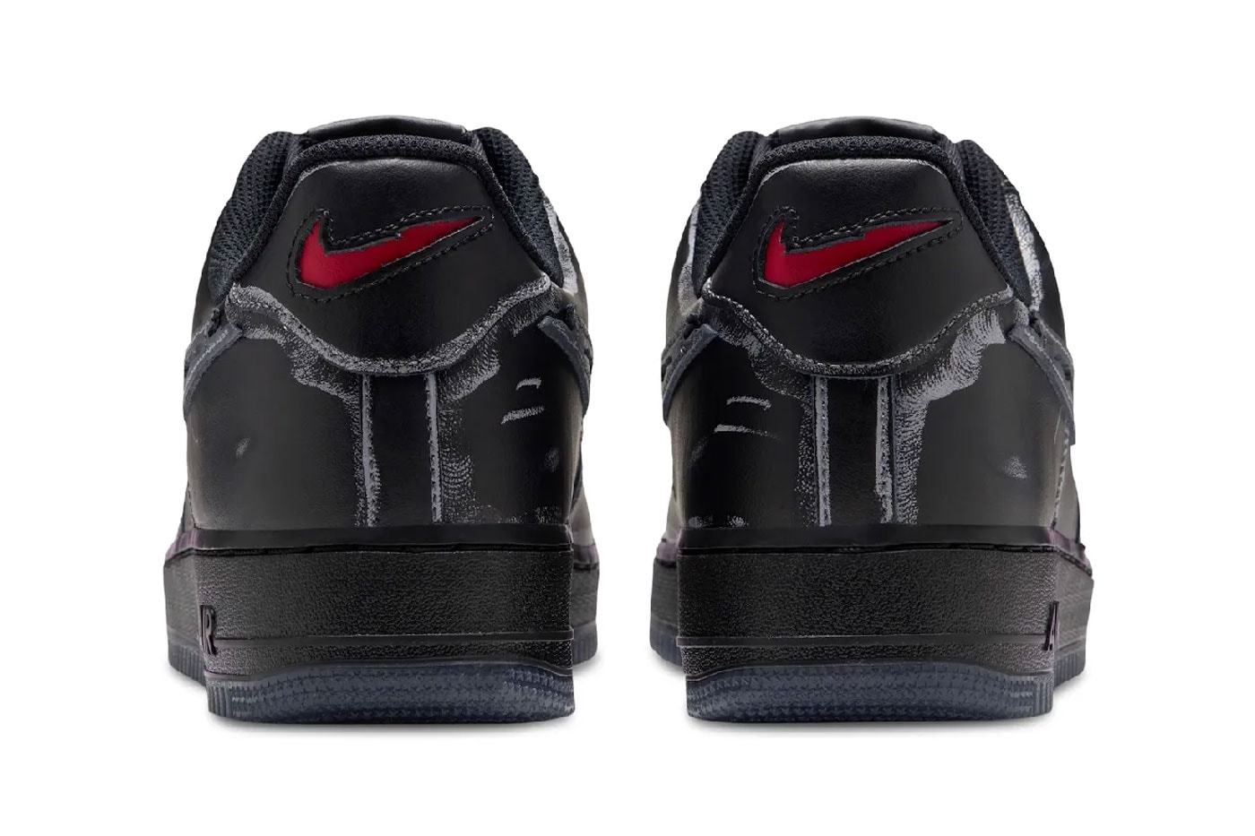 Nike Air Force 1 Low "Ghostface Black" Release Info Black/Gym Red-Summit White 