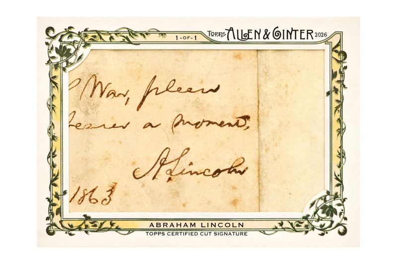 Abraham Lincoln's Signature Headlines Unexpected 2026 Topps Allen & Ginter Baseball Card