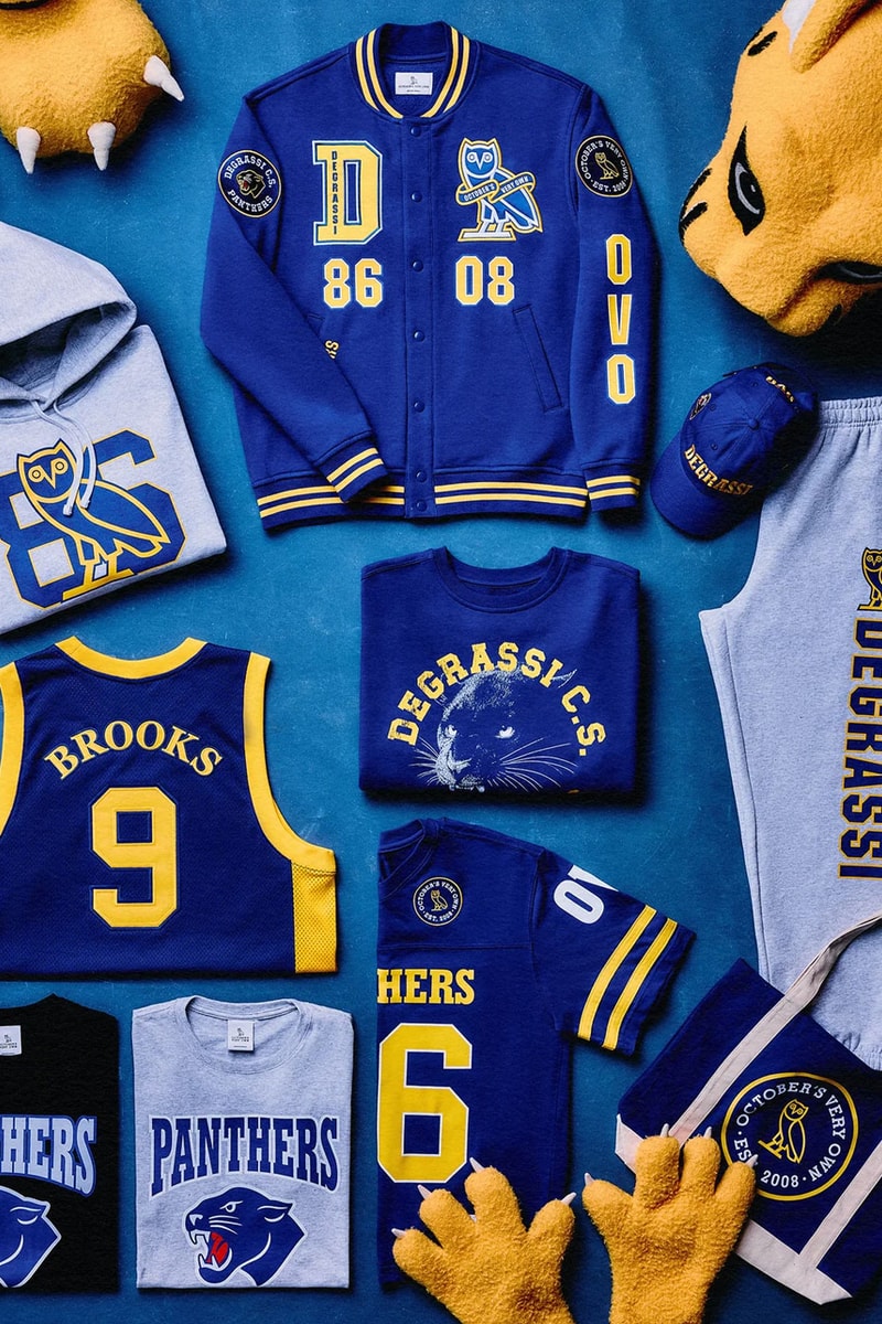 Drake Revives His Jimmy Brooks Era With OVO x 'Degrassi' Collection release info octobers very own degrassi the next generation made in canada toronto panthers letterman jackets