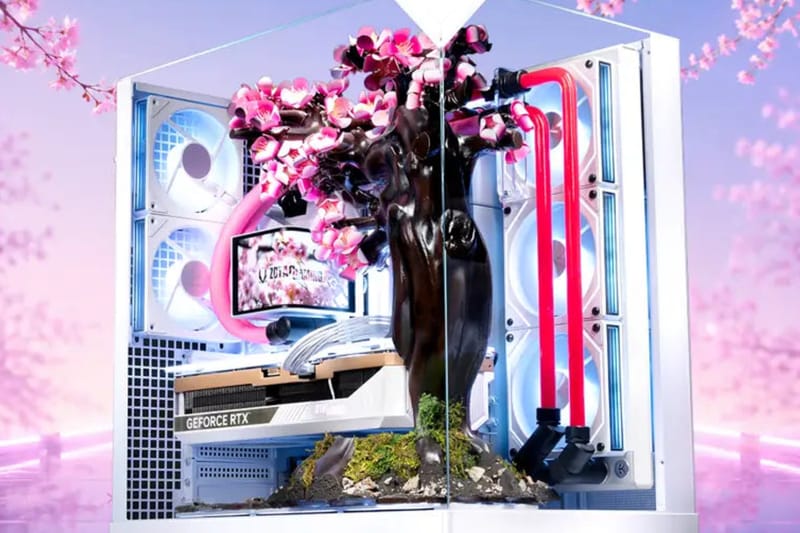 AFTERSHOCK's $14,200 USD Cherry Bloom Gaming PC Has 70 Hand-Painted Titanium Petals That Bloom With Heat