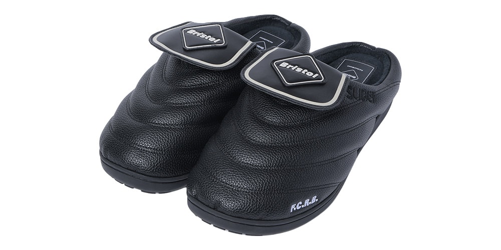 F.C.Real Bristol x SUBU Black Out Their Football Spike Sandal in Grained Synthetic Leather