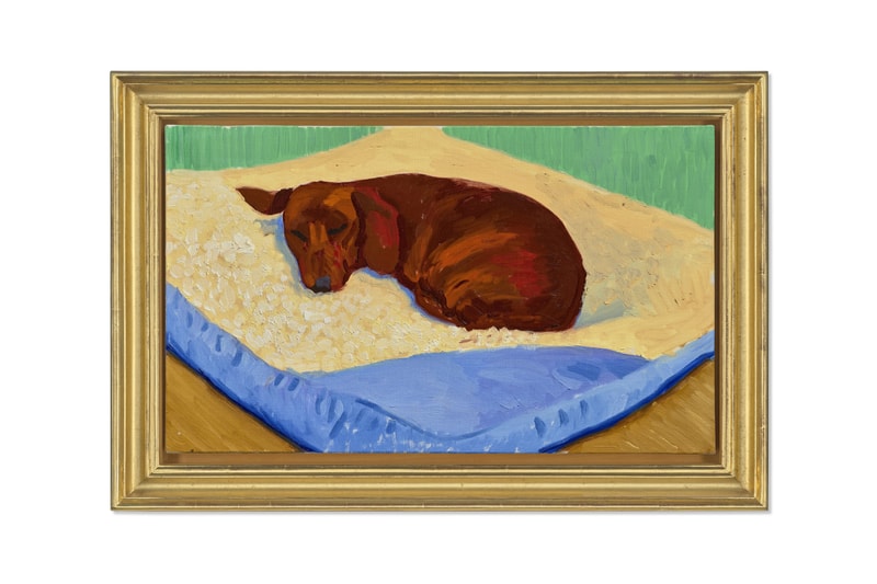 Rare David Hockney Dog Painting Christie's London Auction Painting 17 Art Artworks Dachshunds